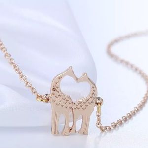 Gold Giraffe heart Necklace